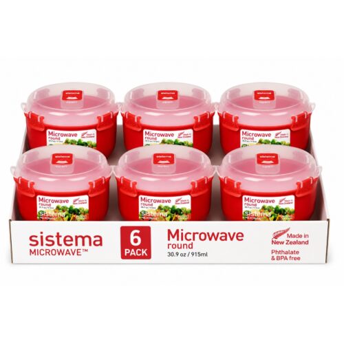 Sistema Microwave Round Bowl 915ml (6 Pack) – BPA-Free Plastic