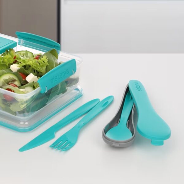 Sistema TO GO Cutlery Set – Turquoise, BPA-Free Knife, Fork & Spoon with Hygienic Carry Case, Dishwasher Safe 2 Sistema TO GO Cutlery Set – Turquoise, BPA-Free Knife, Fork & Spoon with Hygienic Carry Case, Dishwasher Safe