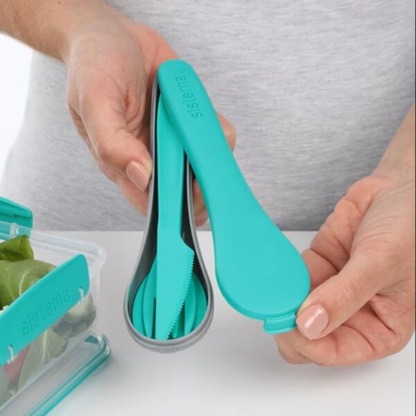 Sistema TO GO Cutlery Set – Turquoise, BPA-Free Knife, Fork & Spoon with Hygienic Carry Case, Dishwasher Safe 3 Sistema TO GO Cutlery Set – Turquoise, BPA-Free Knife, Fork & Spoon with Hygienic Carry Case, Dishwasher Safe