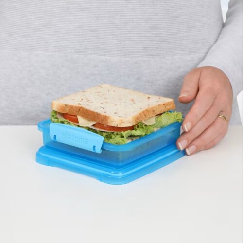 Sistema Lunch Sandwich Box 450ml (Blue) – BPA-Free Food Storage Container, Easy-Locking Clips, Freezer & Dishwasher Safe 11 Sistema Lunch Sandwich Box 450ml (Blue) – BPA-Free Food Storage Container, Easy-Locking Clips, Freezer & Dishwasher Safe
