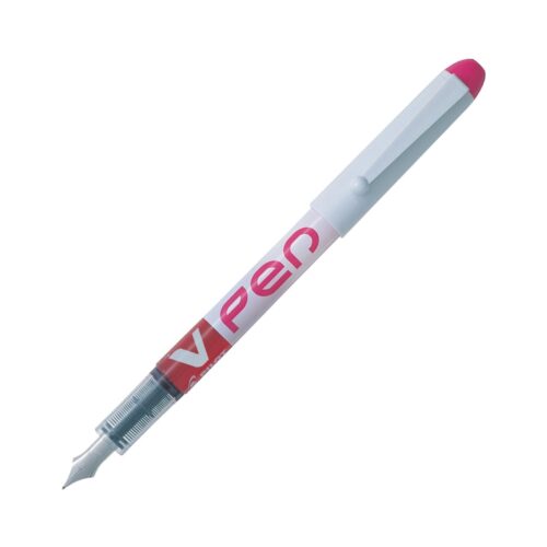 Pilot V Pink 1 Pen Disposable Fountain Pen – Medium Nib, Erasable – Perfect for Students and Professionals