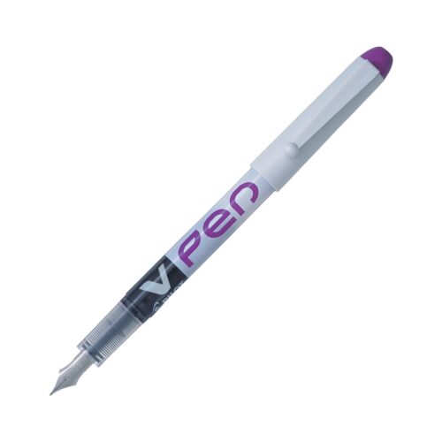 Pilot V Violet 1 Pen Disposable Fountain Pen – Medium Nib, Erasable – Perfect for Students and Professionals