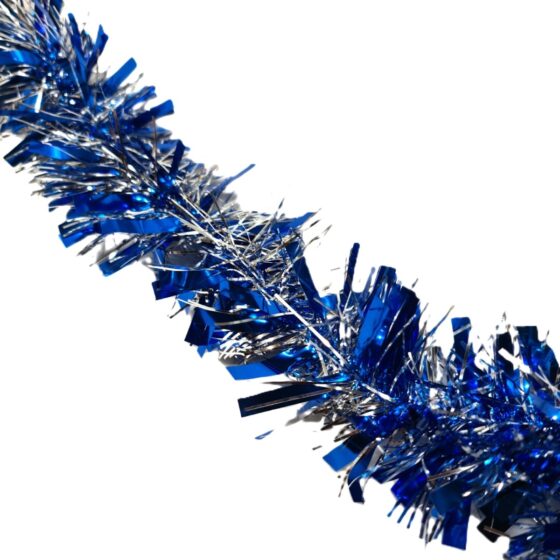 Chunky Blue & silver Tinsel Garland – Perfect for Christmas & Party Decorations