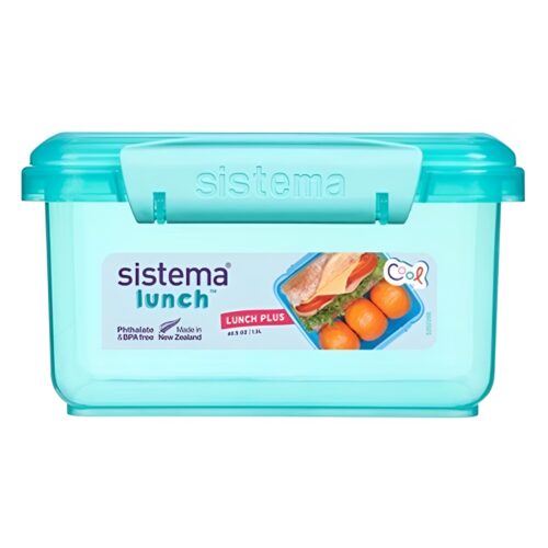 Sistema Turquoise Sandwich Box 1.2L – Leakproof, BPA-Free & Perfect for Fresh Food Storage