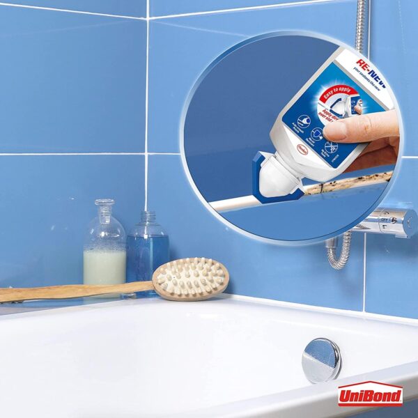 UniBond Re-New Silicone Sealant – 100ml Grey Mould-Resistant Seal for Kitchen & Bathroom 4 UniBond Re-New Silicone Sealant – 100ml Grey Mould-Resistant Seal for Kitchen & Bathroom