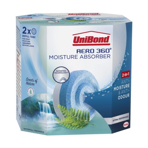 UniBond AERO 360° Waterfall Freshness Refills (2 x 450g) – Moisture Absorber with Fresh Scent 7 UniBond AERO 360° Waterfall Freshness Refills (2 x 450g) – Moisture Absorber with Fresh Scent - Image 1