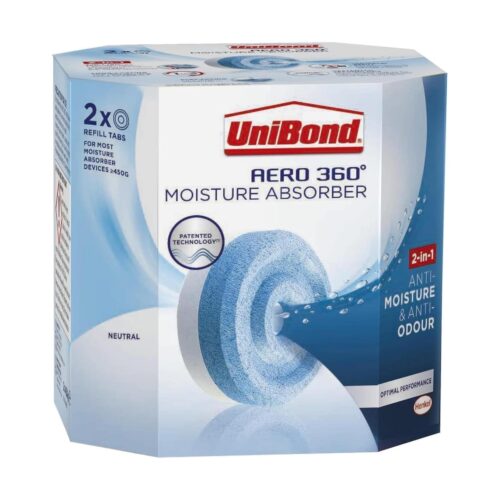 UniBond AERO 360° Pure Refills (2 x 450g) – Scent-Free Moisture Absorber Tabs