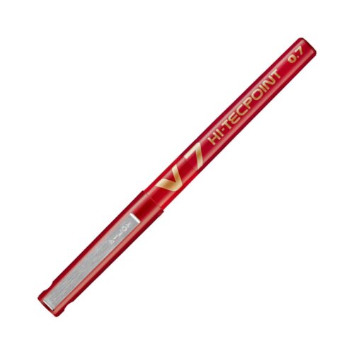 Pilot V7 1 Red Hi-Tecpoint 0.7mm Pen – Medium Needle Point for Accurate, Smooth Writing