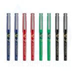 Pilot V7 6 Pen Set (2 Blue, Red, Green & 2 Black) Hi-Tecpoint 0.7mm Pen – Medium Needle Point for Accurate, Smooth Writing