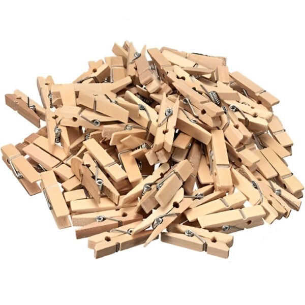 XMS-PEG-NAT Natural Mini Pegs – Bag of 50pcs for Christmas & Party Decorations