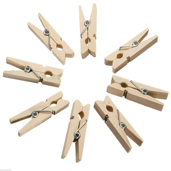 Natural Mini Pegs - Bag of 50pcs for Christmas & Party Decorations 1 Natural Mini Pegs – Bag of 50pcs for Christmas & Party Decorations