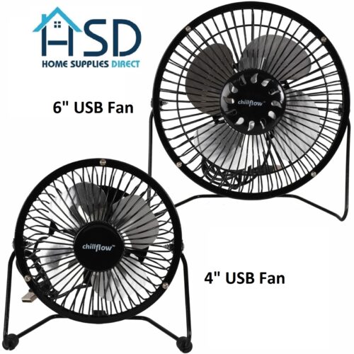 USB Mini Fan 4" (Black) – Ultra-Quiet Portable Desk Fan, Adjustable Angle, USB Powered for Home, Office & Travel - Image 8