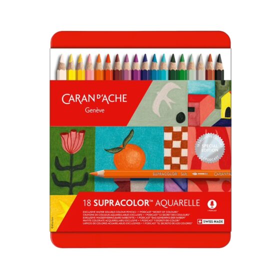 Caran d’Ache Supracolor Soft Aquarelle Coloured Pencils – Special Edition Set of 18 Assorted Colours