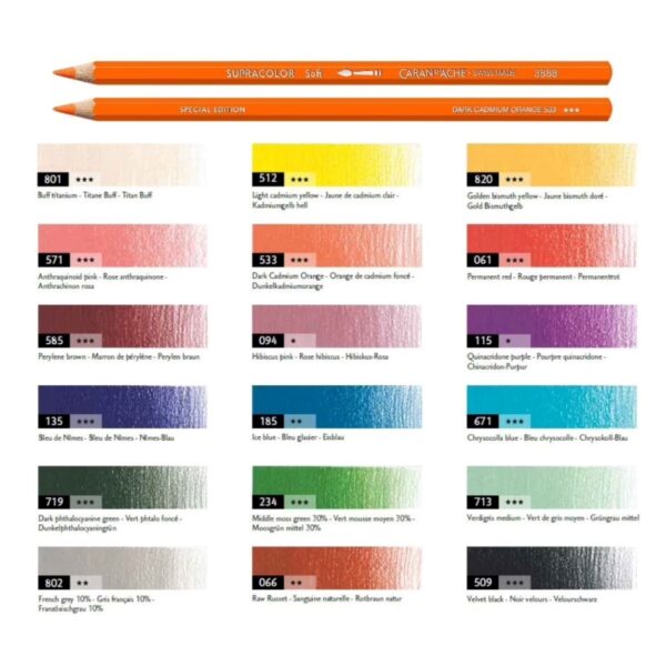 Caran d'Ache Supracolor Aquarelle 18 Exclusive Colour Pencils in Metal Tin (Special Edition) – Includes 'Secrets of Colour' Podcast 3 Caran d’Ache Supracolor Aquarelle 18 Exclusive Colour Pencils in Metal Tin (Special Edition) – Includes ‘Secrets of Colour’ Podcast