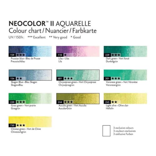 Caran d'Ache Neocolor II Aquarelle Pastels – 50 Years Special Edition Set of 10 Assorted Lush Colours 10 Caran d’Ache Neocolor II Aquarelle Pastels – 50 Years Special Edition Set of 10 Assorted Lush Colours