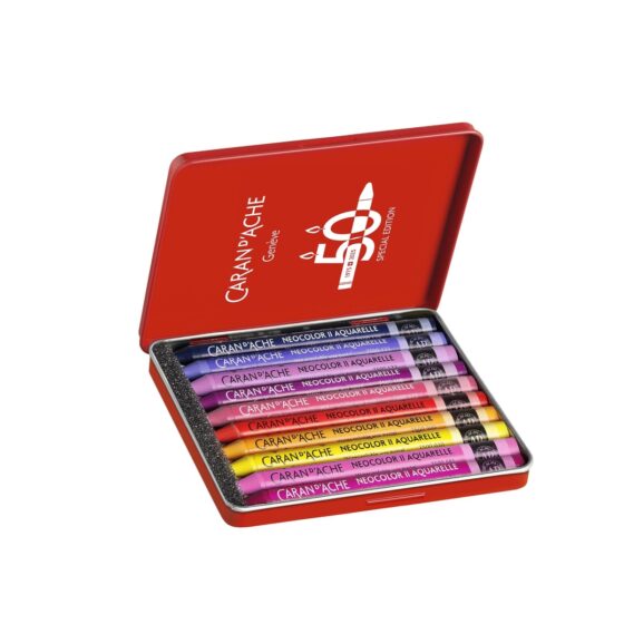 Caran d’Ache Neocolor II Aquarelle Pastels – 50 Years Special Edition Set of 10 Assorted Pop Colours