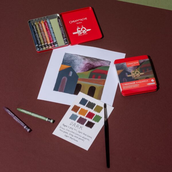Caran d'Ache Neocolor II Aquarelle Pastels – 50 Years Special Edition Set of 10 Assorted Dark Colours 4 Caran d’Ache Neocolor II Aquarelle Pastels – 50 Years Special Edition Set of 10 Assorted Dark Colours