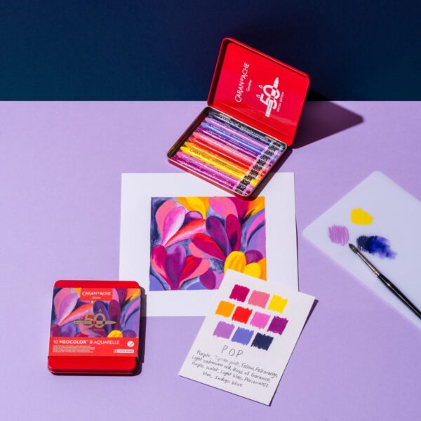 Caran d'Ache Neocolor II Aquarelle Pastels – 50 Years Special Edition Set of 10 Assorted Pop Colours 4 Caran d’Ache Neocolor II Aquarelle Pastels – 50 Years Special Edition Set of 10 Assorted Pop Colours