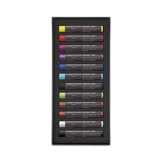 Caran d’Ache Neoart 6901 Artist Wax Oil Pastels – 12 Assorted Colours in Cardboard Box