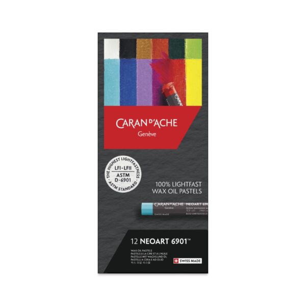 Caran d'Ache Neoart 6901 Artist Wax Oil Pastels – 12 Assorted Colours in Cardboard Box 2 Caran d’Ache Neoart 6901 Artist Wax Oil Pastels – 12 Assorted Colours in Cardboard Box