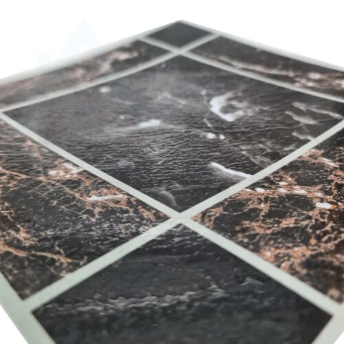 Tiletastic Dark Square Marble Effect Adhesive Vinyl Floor Tiles – 30.5 × 30.5 cm, 0.9 cm Marble Style 8 Tiletastic Dark Square Marble Effect Adhesive Vinyl Floor Tiles – 30.5 × 30.5 cm, 0.9 cm Marble Style
