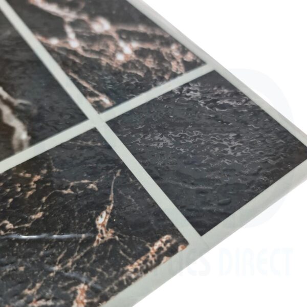 Tiletastic Dark Square Marble Effect Adhesive Vinyl Floor Tiles – 30.5 × 30.5 cm, 0.9 cm Marble Style 2 Tiletastic Dark Square Marble Effect Adhesive Vinyl Floor Tiles – 30.5 × 30.5 cm, 0.9 cm Marble Style