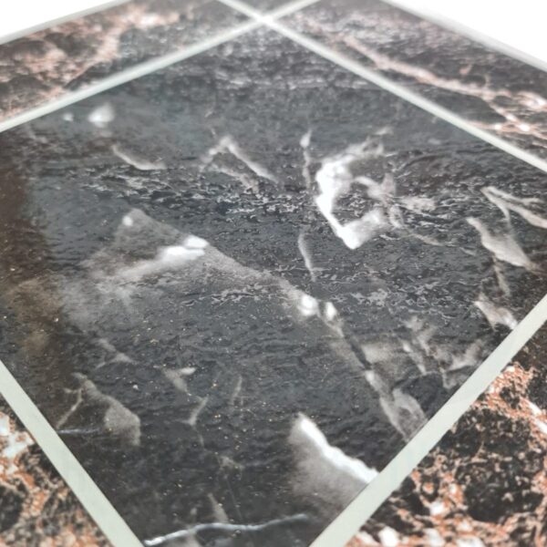 Tiletastic Dark Square Marble Effect Adhesive Vinyl Floor Tiles – 30.5 × 30.5 cm, 0.9 cm Marble Style 4 Tiletastic Dark Square Marble Effect Adhesive Vinyl Floor Tiles – 30.5 × 30.5 cm, 0.9 cm Marble Style