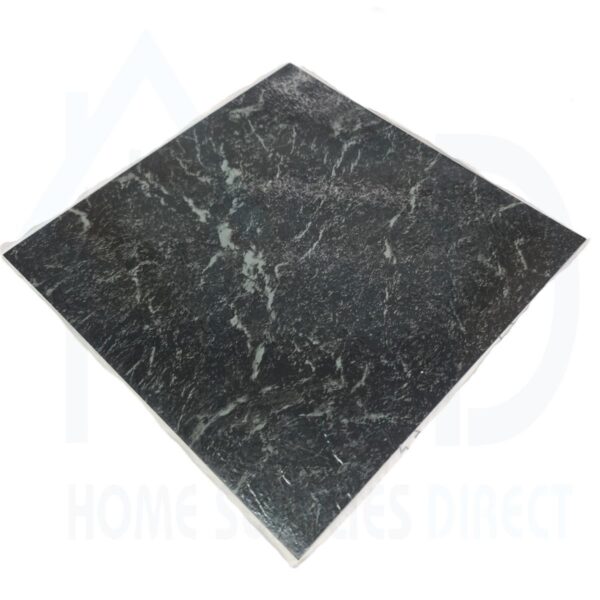 DIY-STN-SLT Tiletastic Black Slate Stone Effect Adhesive Vinyl Floor Tiles – 30.5cm x 30.5cm x 0.9cm
