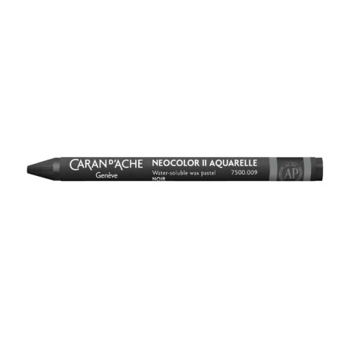 Caran d’Ache Neocolor II Water-Soluble Wax Pastels – Artist 84 Professional Shades – 009 Black