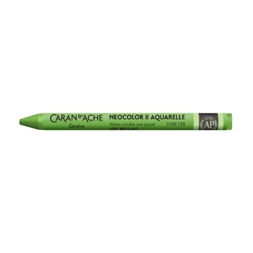 Caran d’Ache Neocolor II Water-Soluble Wax Pastels – Artist 84 Professional Shades – 720 Bright Green