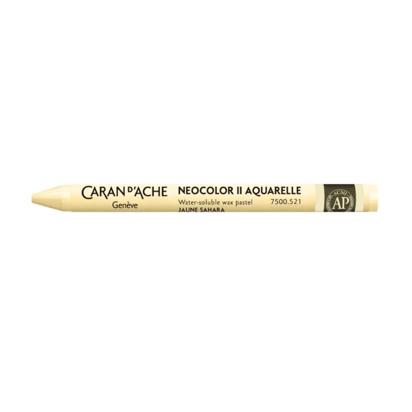 Caran d’Ache Neocolor II Water-Soluble Wax Pastels – Artist 84 Professional Shades – 521 Sahara Yellow