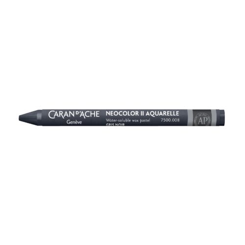 Caran d’Ache Neocolor II Water-Soluble Wax Pastels – Artist 84 Professional Shades – 008 Greyish Black