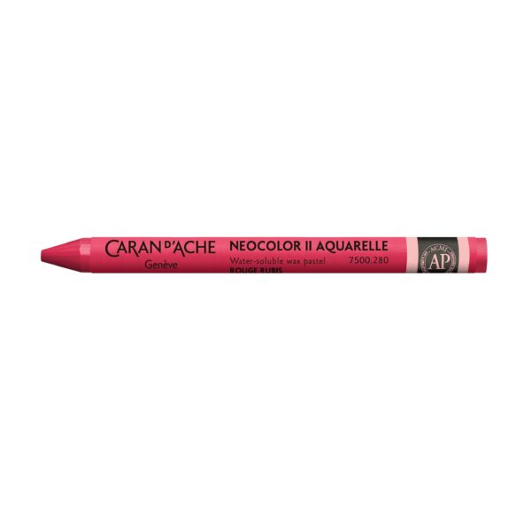 Caran d’Ache Neocolor II Water-Soluble Wax Pastels – 280 Ruby Red – Artist 84 Professional Shades
