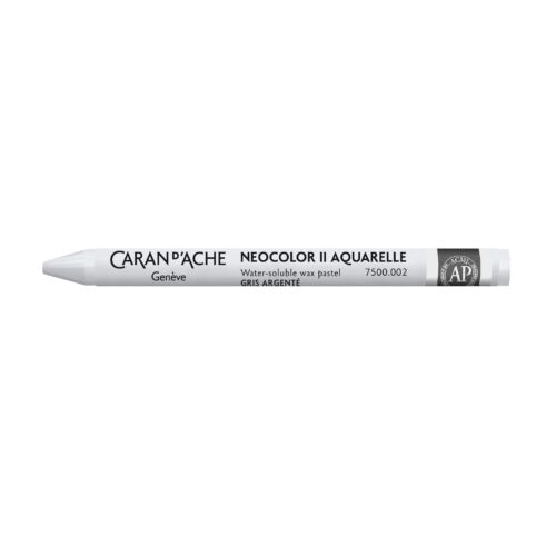 Caran d’Ache Neocolor II Water-Soluble Wax Pastels – Artist 84 Professional Shades – 002 Silver Grey