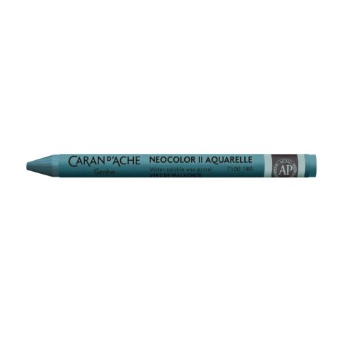 Caran d’Ache Neocolor II Water-Soluble Wax Pastels – Artist 84 Professional Shades – 180 Malachite Green