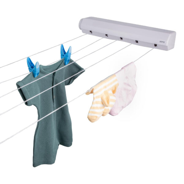 Minky 5 Retractable Washing Line – White, 15m Drying Space for Indoor & Outdoor Use 6 Minky 5 Retractable Washing Line – White, 15m Drying Space for Indoor & Outdoor Use