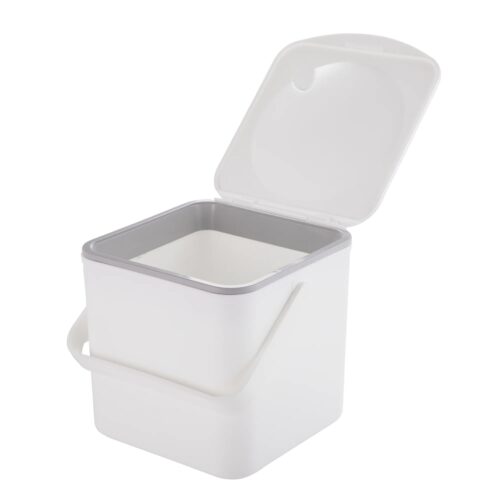 Minky Food Caddy 3.5L – White, Eco-Friendly 100% Recycled Kitchen Waste, Peg & Craft Organizer
