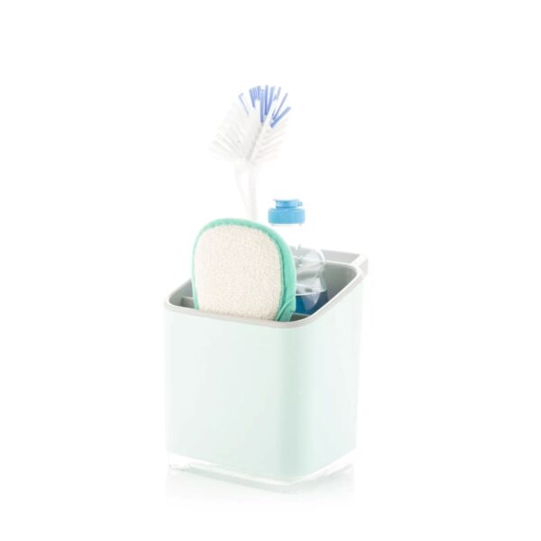 MKY-4192 Minky Kitchen Sink Tidy – Green Plastic Organizer with Two Compartments & Removable Drip Tray