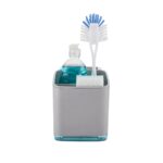 Minky Kitchen Sink Tidy – Grey Plastic Organizer with Two Compartments & Removable Drip Tray