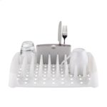 Minky Dish Rack – Grey with White Caddy, Compact & Durable Kitchen Organizer