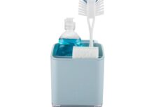 Minky Kitchen Sink Tidy – Slate Blue Plastic Organizer with Two Compartments & Removable Drip Tray