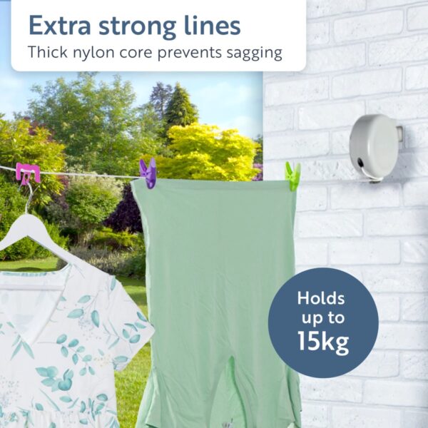 Minky 15m Retractable Reel Outdoor Washing Line – Durable & Weather-Resistant 2 Minky 15m Retractable Reel Outdoor Washing Line – Durable & Weather-Resistant
