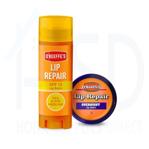 O’Keeffe’s Lip Repair Set – Overnight Lip Balm 7g + SPF Lip Balm 4.2g for Dry, Cracked Lips