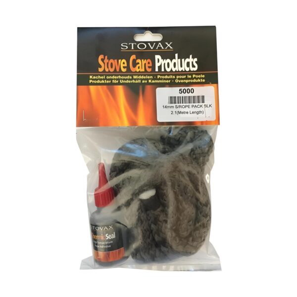 SVX-5000 Stovax Rope Seal 14mm Black – 2 Metre Heat Resistant Stove Door Seal for Wood Burners & Fireplaces