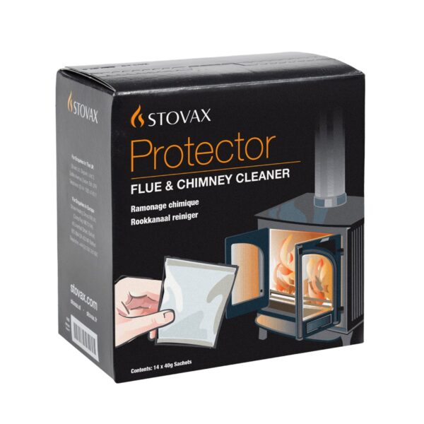 Stovax Protector Flue & Chimney Cleaner – 14 x 40g Sachets for Reducing Soot, Creosote & Tar Build-Up