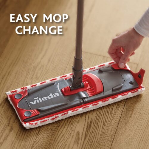 Vileda Ultra Max Refill – 2-in-1 Microfibre Polyester Mop Head (White & Red) for Efficient Floor Cleaning 8 Vileda Ultra Max Refill – 2-in-1 Microfibre Polyester Mop Head (White & Red) for Efficient Floor Cleaning