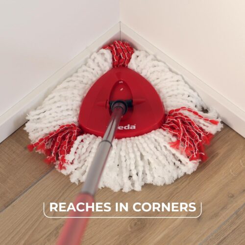 Vileda Easy Wring RinseClean Turbo Spin Mop & Bucket Set + Refill – Microfibre Mop for Streak-Free Cleaning 11 Vilead Easy Wring RinseClean Turbo Spin Mop & Bucket Set – Spin Mop System with Foot Pedal & Microfibre Head