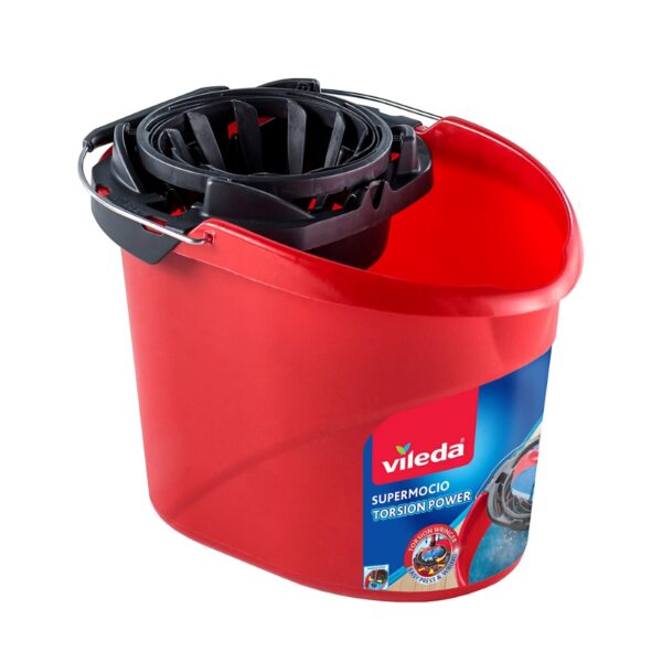 Vileda SuperMocio Bucket with Torsion Wringer – Efficient Water Removal for Faster Mop Drying