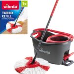 Vileda Easy Wring RinseClean Turbo Spin Mop & Bucket Set + Refill – Microfibre Mop for Streak-Free Cleaning