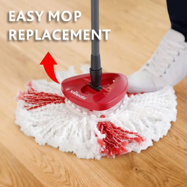 Vilead Easy Wring RinseClean Turbo Spin Mop Refill – 2in1 Microfibre Mop Head for Deep Cleaning & Streak-Free Floors